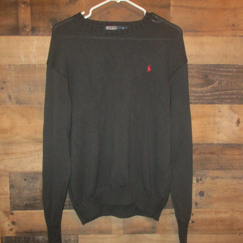 POLO BY RALPH LAUREN MEN'S BLACK SWEATER SHIRT L